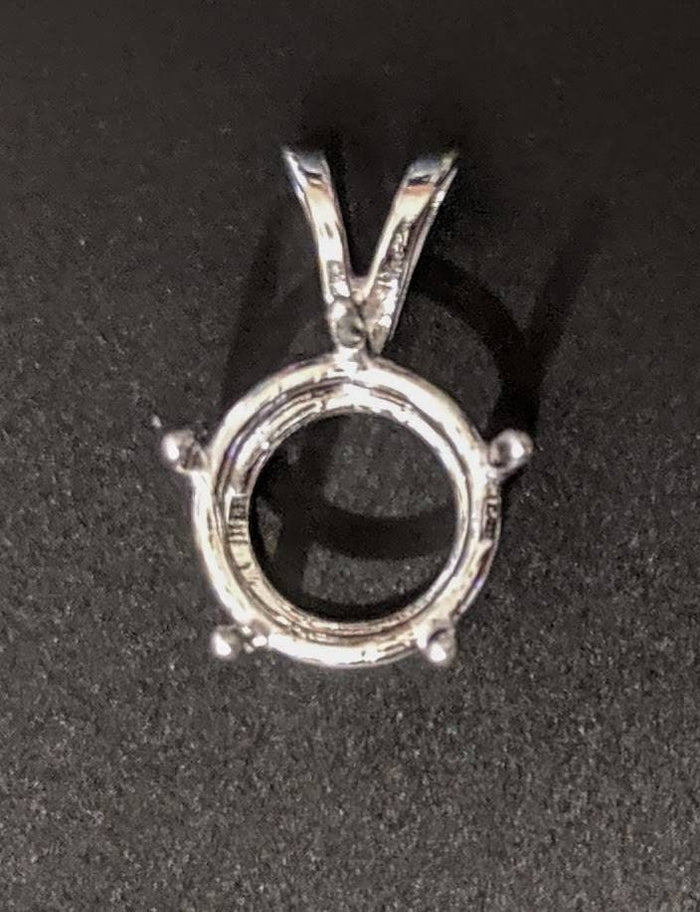Solid Sterling Silver or 14kt Gold 9-15mm Deep Round Pendant Setting, New, Made in USA 161-117/141-117