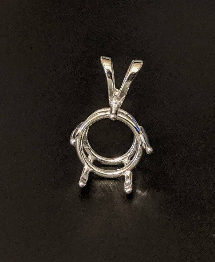 Solid Sterling Silver or 14kt Gold 9-15mm Deep Round Pendant Setting, New, Made in USA 161-117/141-117