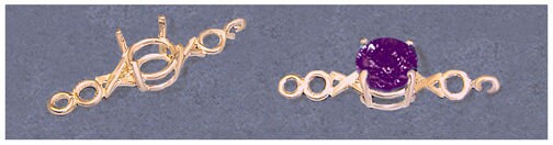 Solid Sterling Silver or 14kt Gold Xs and Os Bracelet Link for 6-8mm Round Stones, DIY Bracelet, Custom made, DIY Jewelry, 167-815/147-815