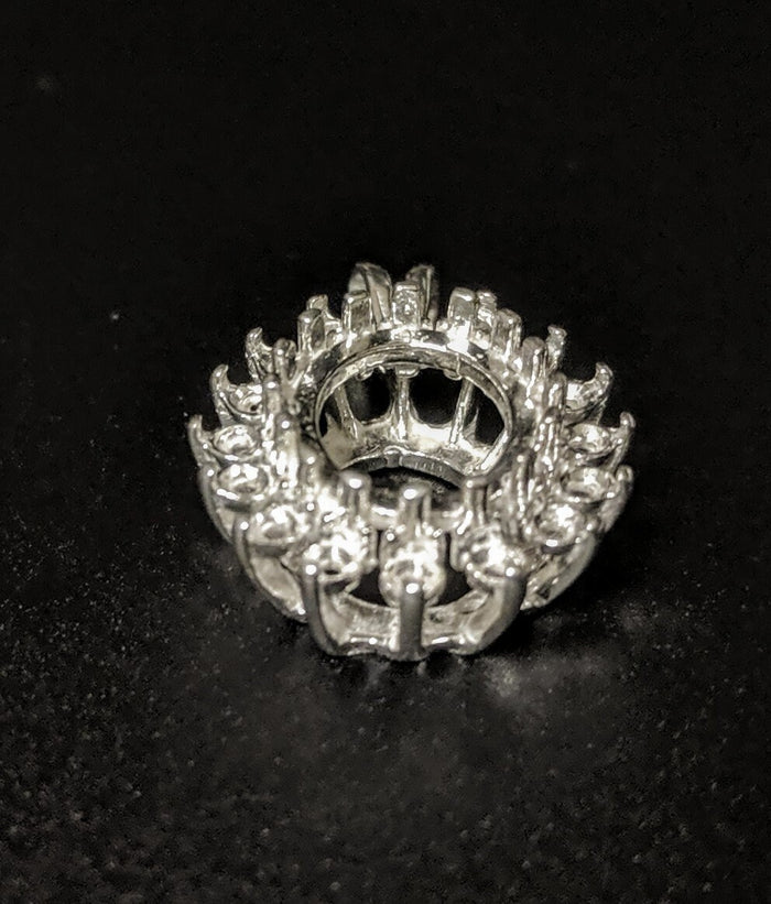 Solid Sterling Silver or 14kt Solid Gold 8x6 or 10x8mm Oval Cab (Cabochon) Cluster Pendant Setting, New, 161-656/141-656