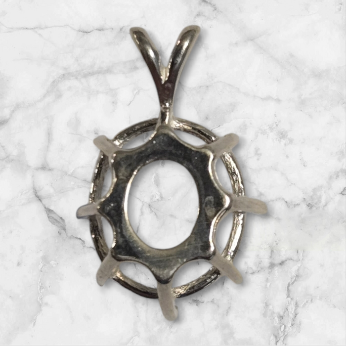 Solid Sterling Silver or Solid 14kt Gold 10x8-20x15 Deep Oval Cut Pendant Setting, New, Made in USA 161-158/141-158