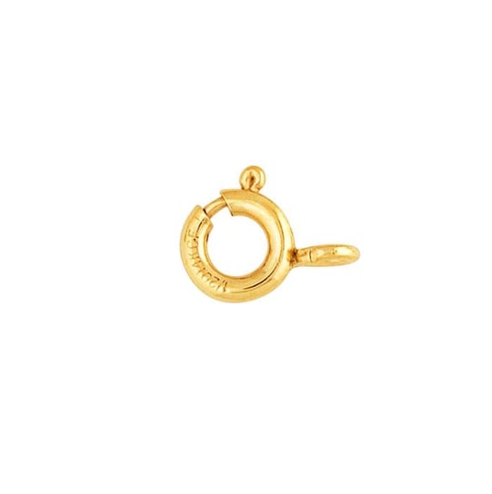 Solid Yellow, White, or Rose Gold, 14kt Spring Ring Clasp, Lightweight 4, 4.5, 5, 5.5, or 6mm Round, Italy
