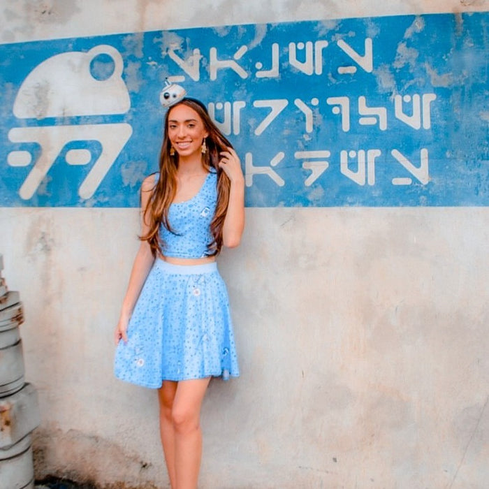 Star Wars sketch R2D2 BB8 Skater Skirt Galaxy's Edge