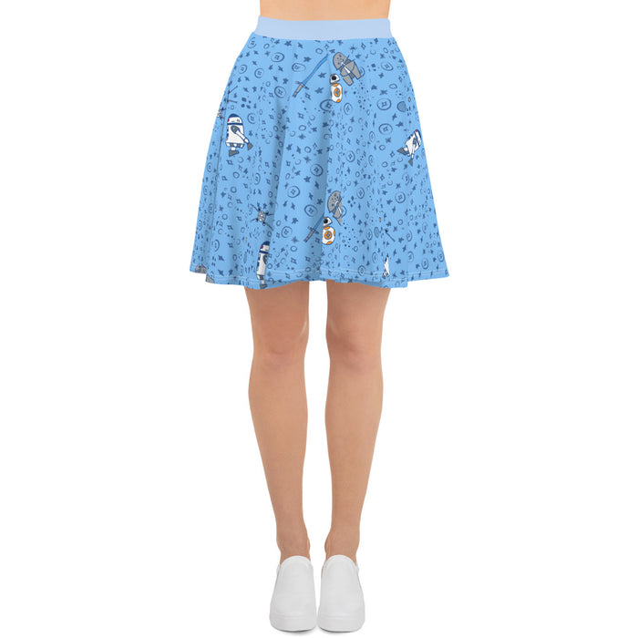 Star Wars sketch R2D2 BB8 Skater Skirt Galaxy's Edge
