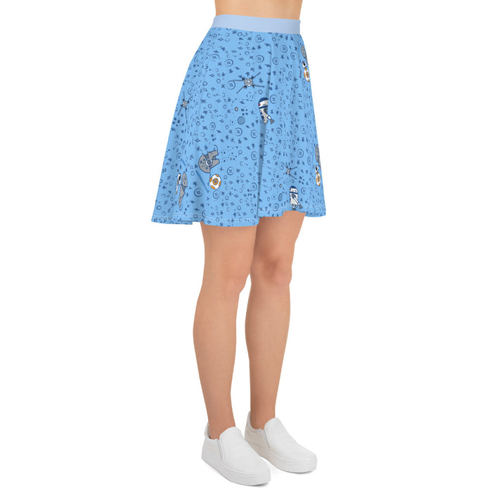 Star Wars sketch R2D2 BB8 Skater Skirt Galaxy's Edge