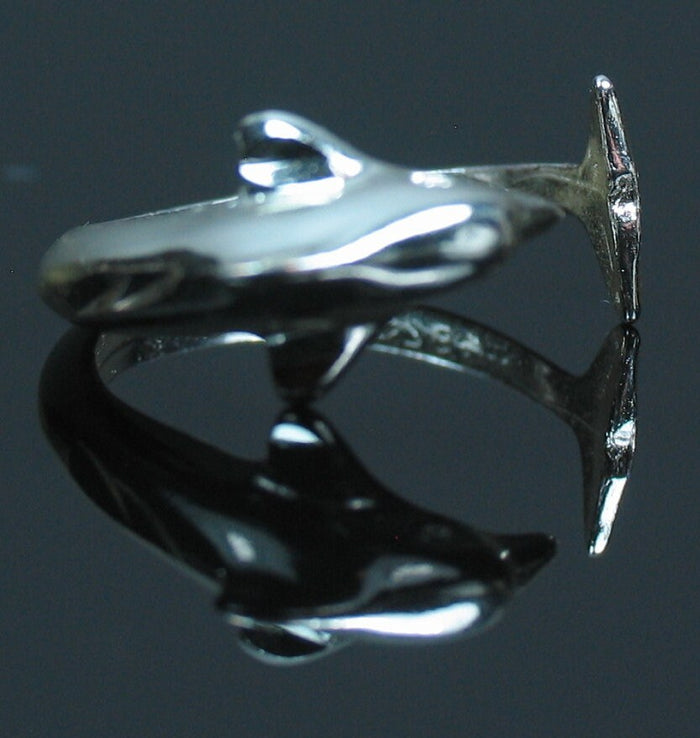 Sterling Silver Open Dolphin Ring shank setting Ring Size 6, 7, 8, or 9, 263-315