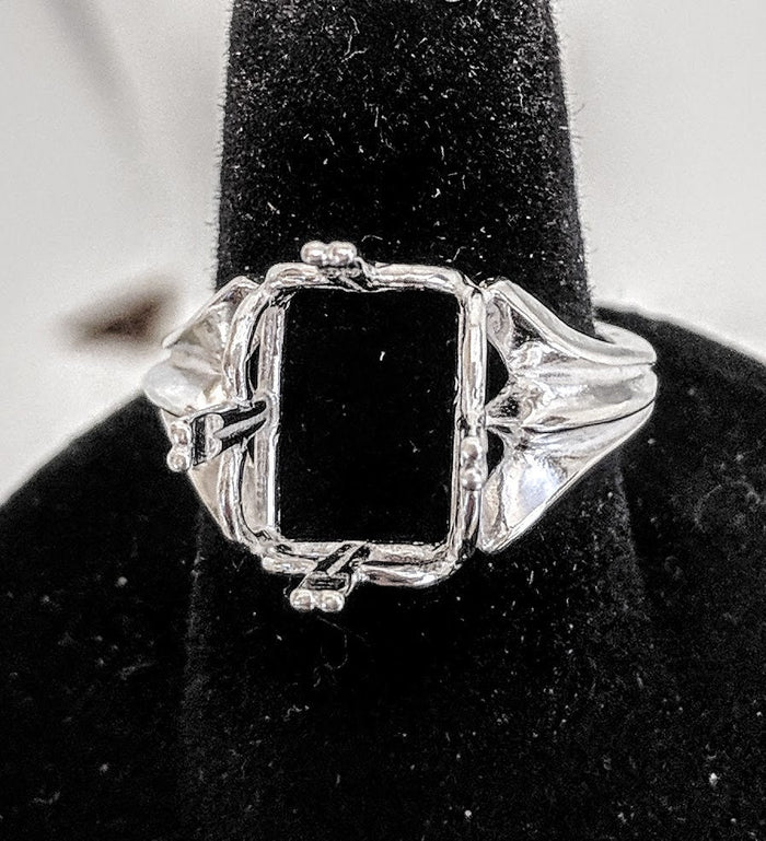 Sterling Silver or Solid 14kt Gold 10-14mm Square Cushion Regalle Pre-Notched Blank Ring Size 7 setting 163-840/143-840