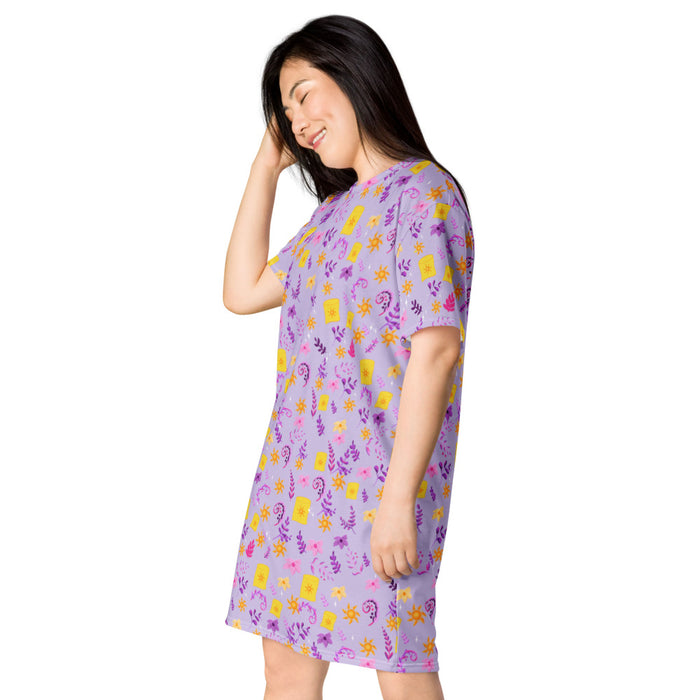 Tangled Dress Rapunzel floating lanterns floral T-shirt dress