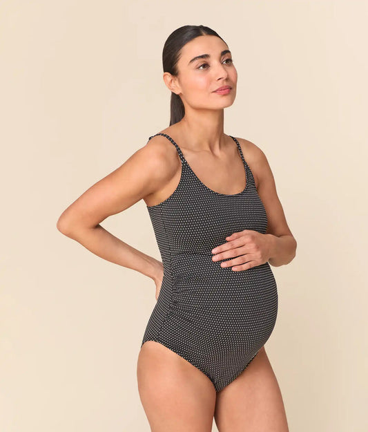 The Amalfi Maternity One Piece - Polka Dot - Black Dot