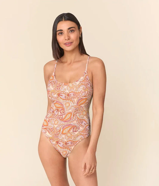 The Amalfi One Piece - Eco Nylon - Sunset Paisley