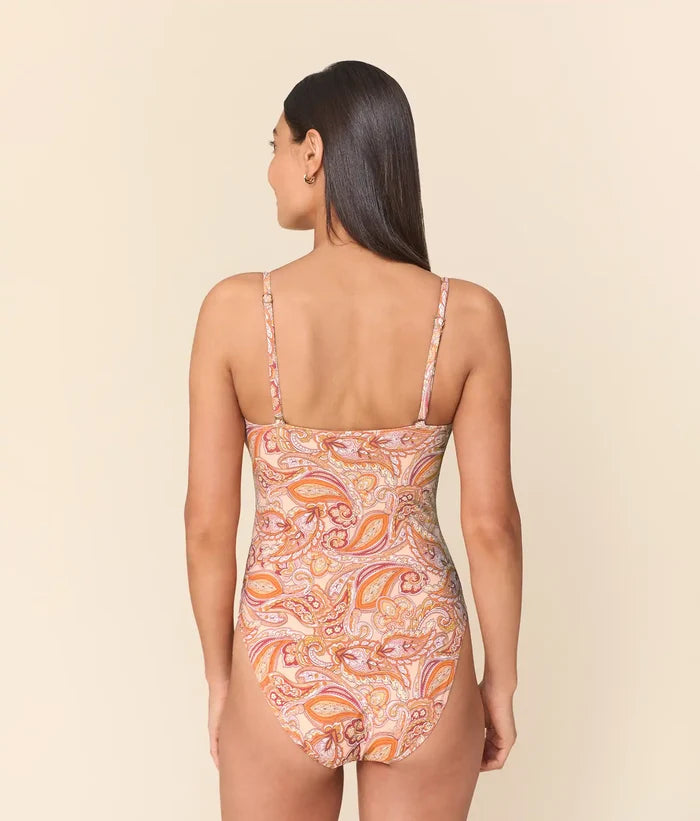 The Amalfi One Piece - Eco Nylon - Sunset Paisley