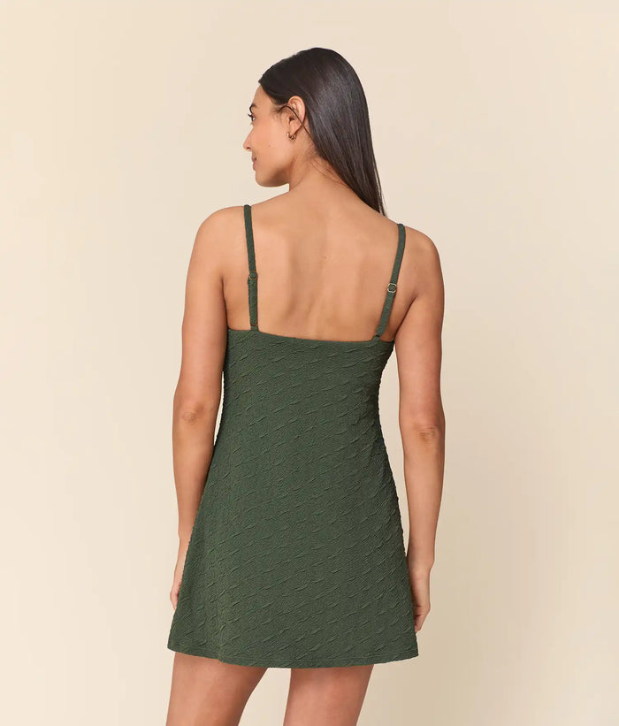 The Amalfi Swim Dress - Textured Geo - Thyme