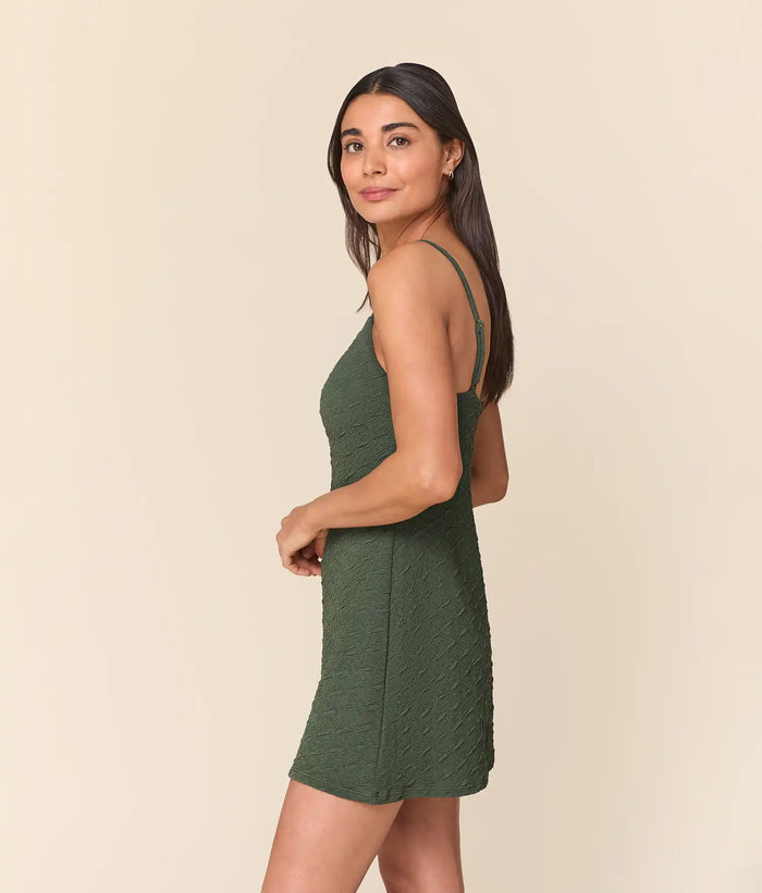 The Amalfi Swim Dress - Textured Geo - Thyme