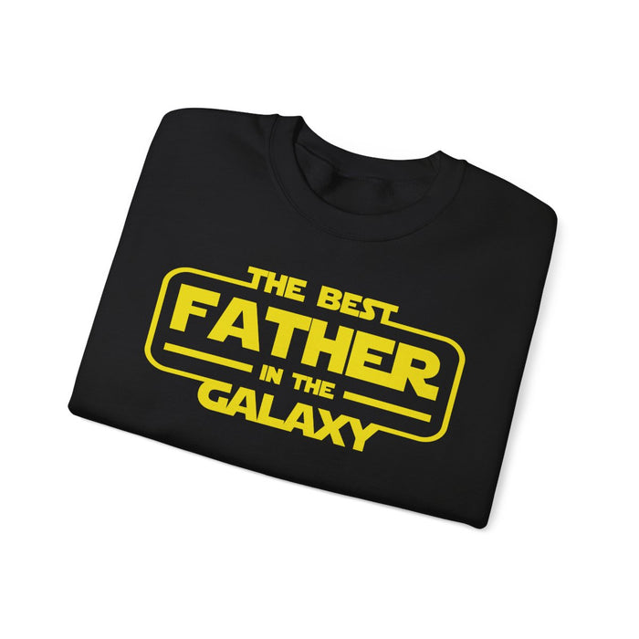 light grey sweatshirt with galaxy father design back detail