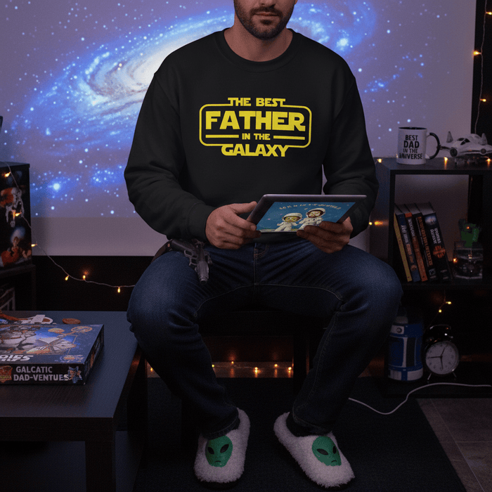 best father in the galaxy sweatshirt gift idea for dads