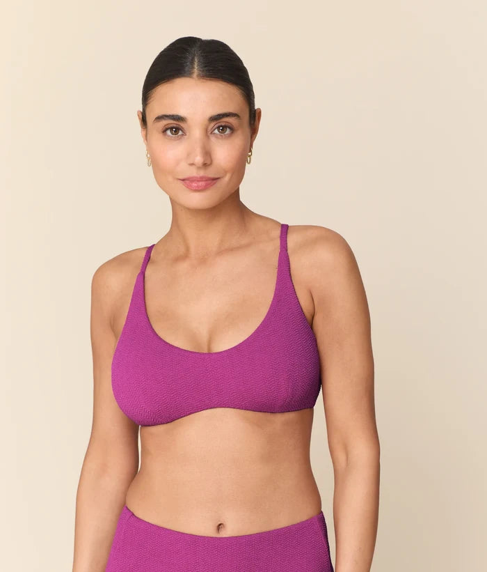 The Essex Bikini Top - Seersucker Wave - Juicy