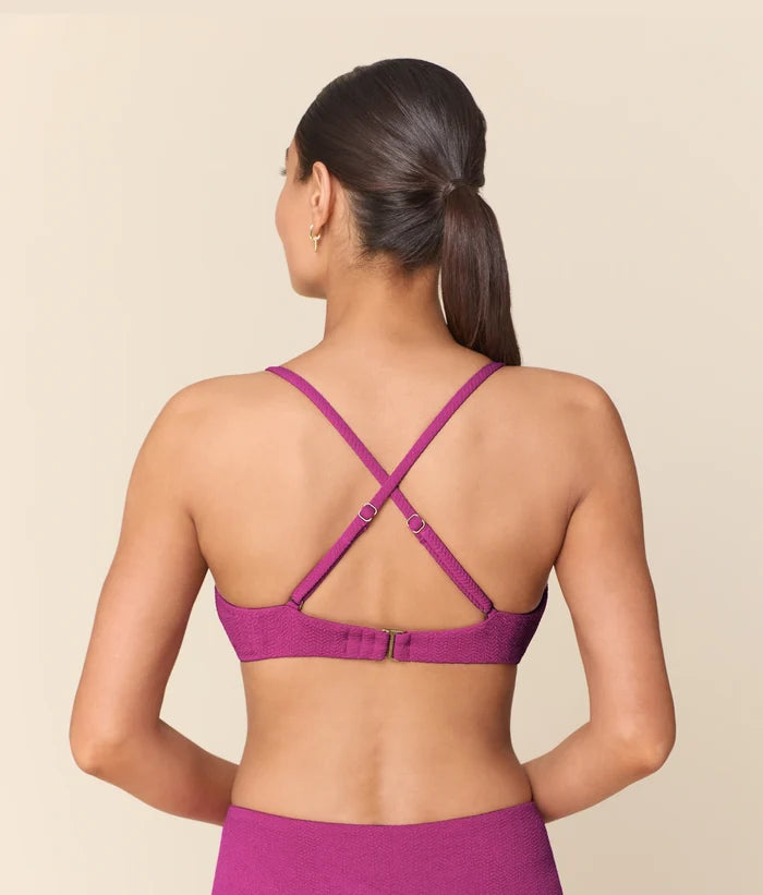 The Essex Bikini Top - Seersucker Wave - Juicy