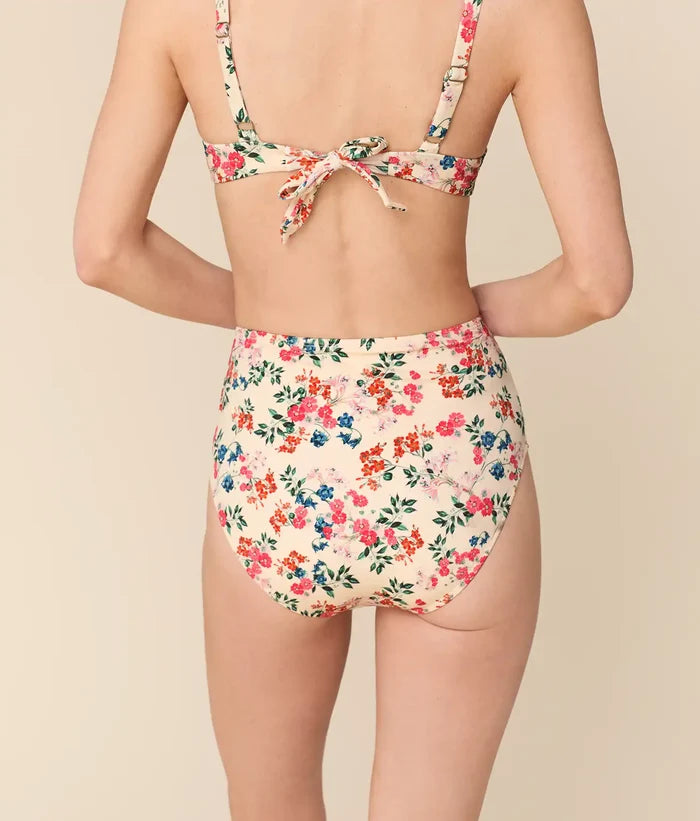 The High Waist Bikini Bottom - Eco Nylon - Riviera Floral