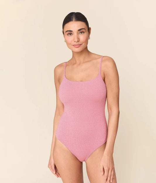 The Jetties One Piece - Micro Gingham - Strawberry