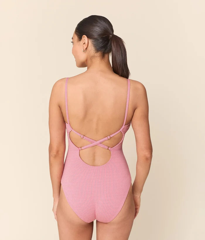 The Jetties One Piece - Micro Gingham - Strawberry