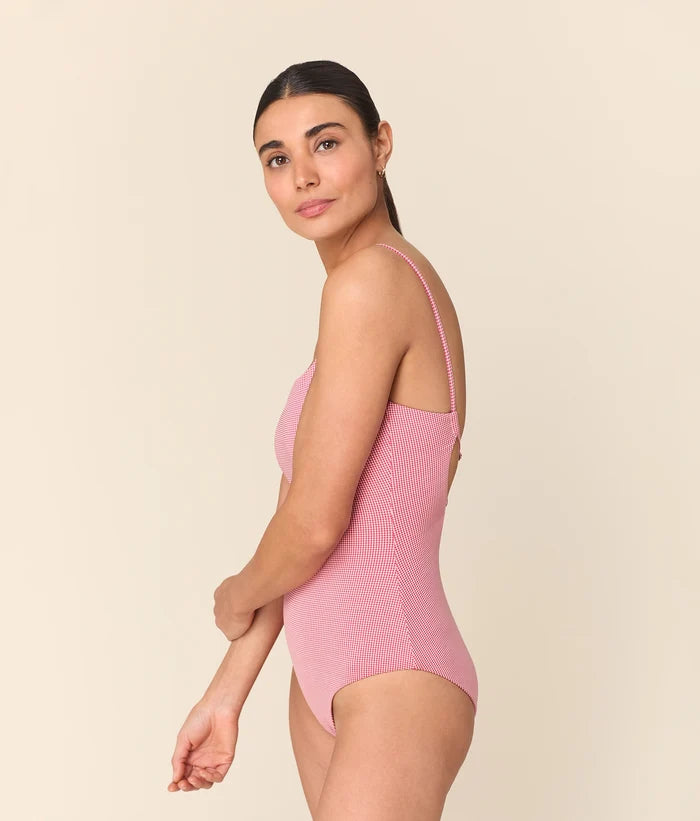 The Jetties One Piece - Micro Gingham - Strawberry