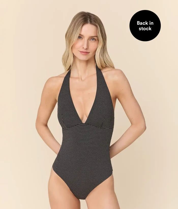 The Majorca One Piece - Polka Dot - Black Dot - Classic