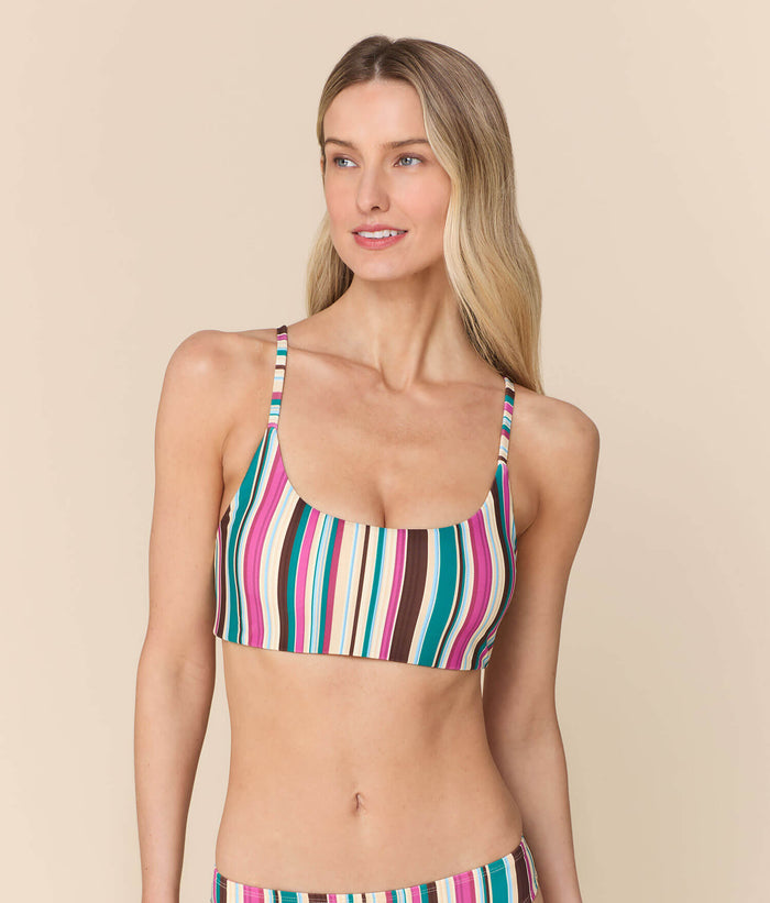 The Maui Bikini Top | Retro Stripe