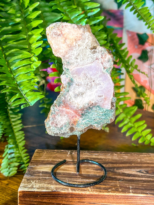 “The Moon” Pink Amethyst Statement Slab, Self-Standing # 4