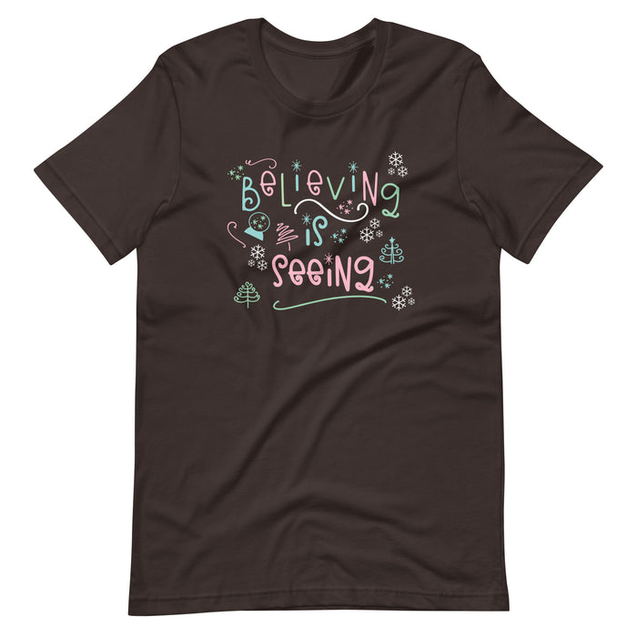 The Santa Clause Believing is seeing Christmas holiday Short-Sleeve Unisex T-Shirt