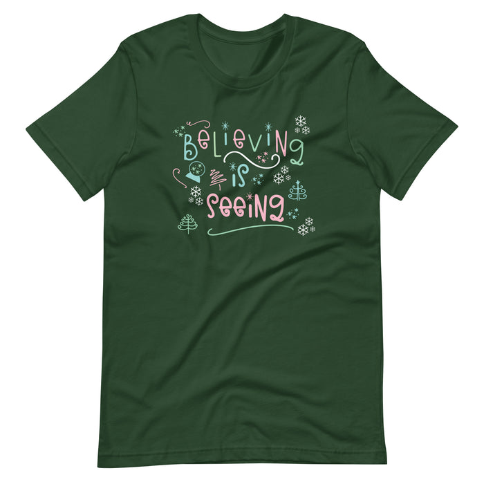 The Santa Clause Believing is seeing Christmas holiday Short-Sleeve Unisex T-Shirt