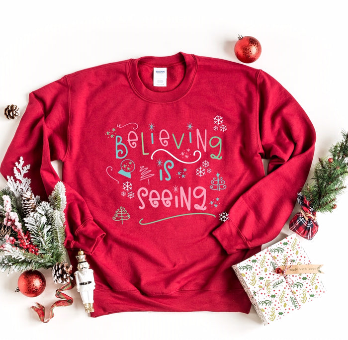 The Santa Clause Believing is seeing Christmas holiday Unisex Sweatshirt