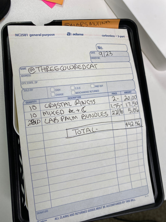 @threecoloredcat clear out the backstock live sale invoice