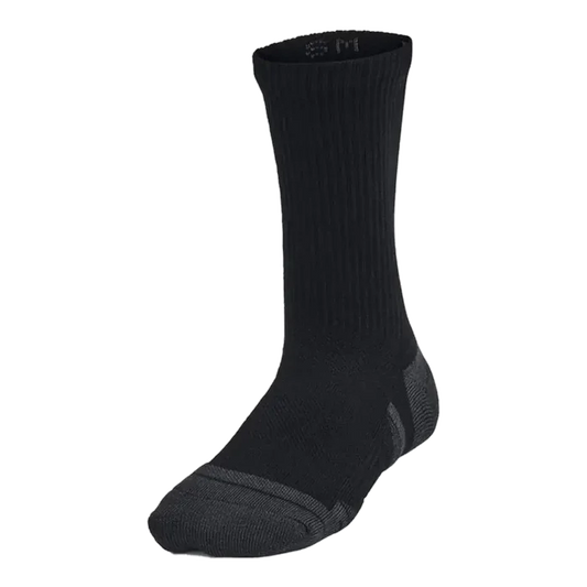 UA Kid's Performance Tech 6-Pack Crew Socks Black/Grey  Color.