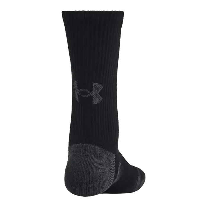UA Kid's Performance Tech 6-Pack Crew Socks Black/Grey  Color.