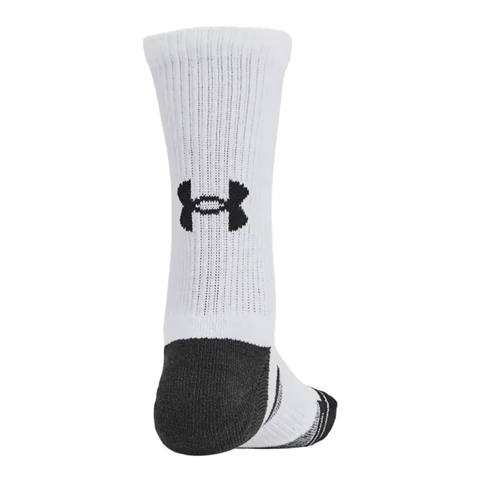 UA Kid's Performance Tech 6-Pack Crew Socks White/Grey  Color.
