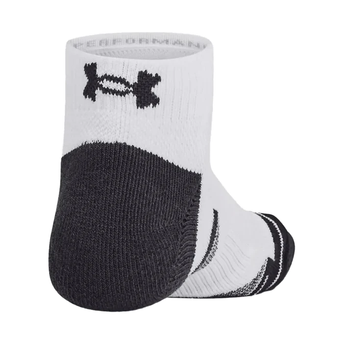 UA Kid's Performance Tech™ 6-Pack Low Cut Socks White/Grey Color.