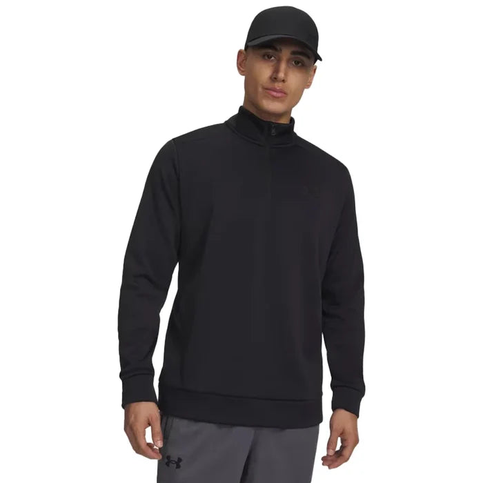 UA Men's Armour Fleece® ¼ Zip Black Color.