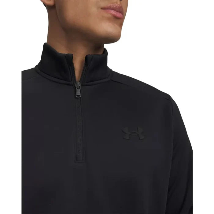UA Men's Armour Fleece® ¼ Zip Black Color.