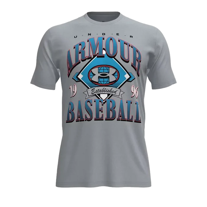 UA Men's Baseball Icon Short Sleeve Grey Color