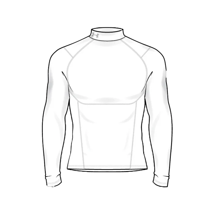 UA Men's ColdGear Elite Compression Mock Long Sleeve white Color