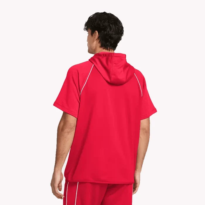 UA Men's Command Warmup Short Sleeve Hood Red Color