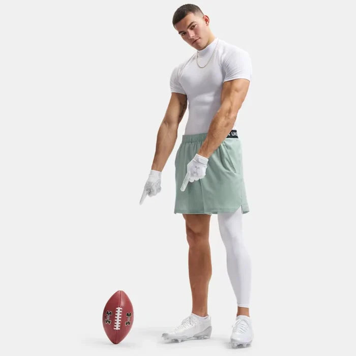 UA Men's HeatGear® Compression Mock Short Sleeve White Color