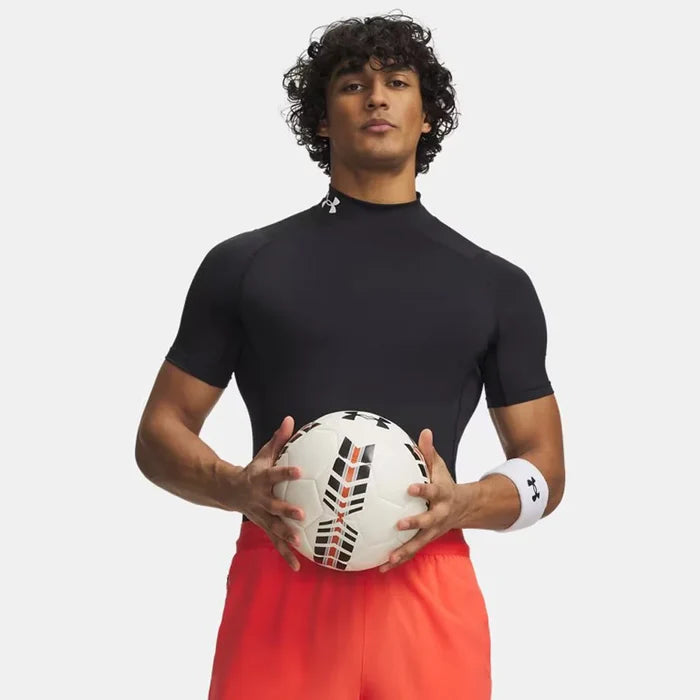 UA Men's HeatGear® Compression Mock Short Sleeve Black Color