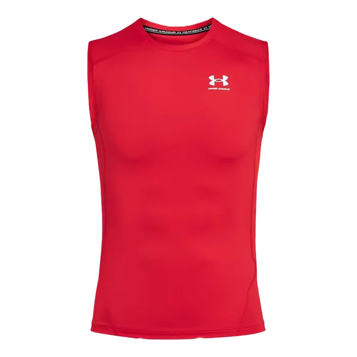 UA Men's HeatGear Compression Sleeveless Red Color