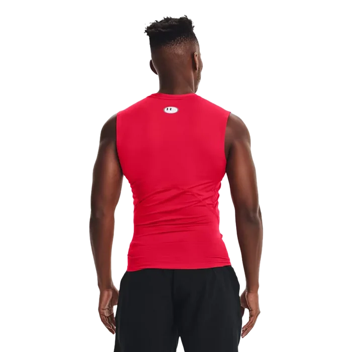 UA Men's HeatGear Compression Sleeveless Red Color
