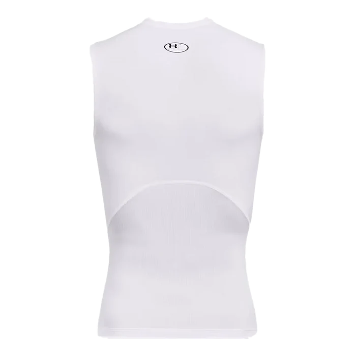 UA Men's HeatGear Compression Sleeveless White Color