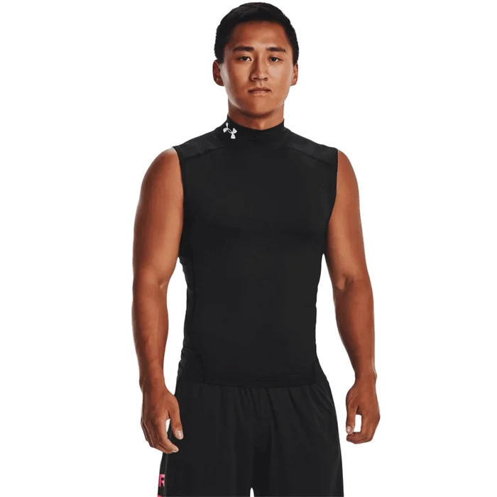 UA Men's HeatGear Mock Sleeveless Black Color