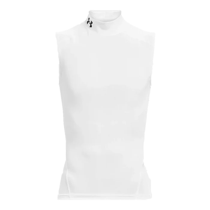 UA Men's HeatGear Mock Sleeveless White Color