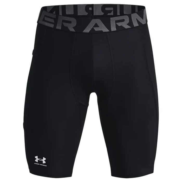 UA Men's HeatGear Pocket Long Shorts Black Color