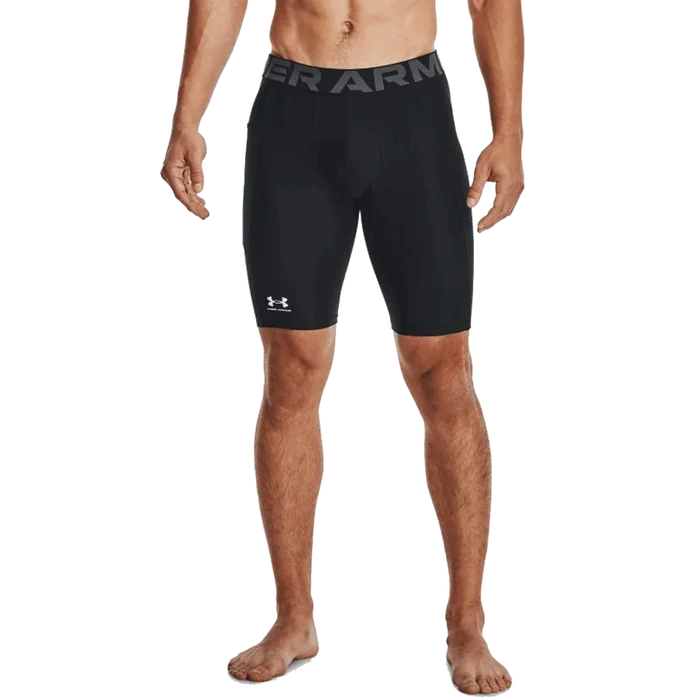UA Men's HeatGear Pocket Long Shorts Black Color